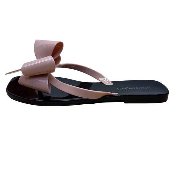 Jeffrey Campbell Women’s Pink & Black Bow Detail Thong Sandals Size 9 - Picture 4 of 8